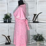 Vintage 60s 70s Mini Dress Pink Daisy Floral Flutter Sleeves M Size M Photo 2