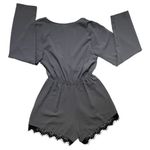 Contempo Casuals Coquette Whimsi Goth VTG 90s Romper Shorts Black Lace Women’s S Photo 2