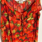 Anthropologie Strawberry Ruffled Top Photo 3