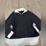 Halogen  Black Button Down Shirt with White Collar Photo 4