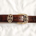 Brighton Large Buckle Leather Belt  Photo 0