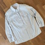 Horst Basler Baby Blue Suede Button Shirt Top Size Large Photo 2
