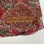 Ann Taylor women's beige red paisley print lightweight satin scarf accessories Photo 5