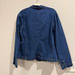 New York Company Womens Blue Denim Jean Blazer Jacket SZ 18 Button Front Pockets Photo 4