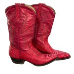 VTG Wild Wild West Red Cayman Fuscus Leather Cowboy Boots Western Snip Toe 7.5 Photo 1