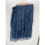 Coldwater Creek Coldwater Midi Skirt Blue Paisley Ruffle Elastic Stretch Waist Women Size 3X Photo 7