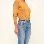 Lulus  Pointelle Me More Sweater Mustard Yellow Cotton Blend Oversized Size Small Photo 4