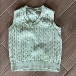 Brandy Melville John Galt Light Green Cable Knit Sweater Vest Photo 1