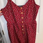 SheIn Red Floral Romper Photo 0