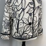 Victor Acosta Embroidered Scribble Floral Blazer Jacket Small Business White Photo 2