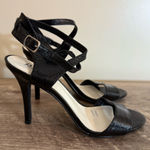 a.n.a  Black Strappy Heels Shoes Women’s Size 7.5 Buckle Open Toe Formal Date Night Photo 0
