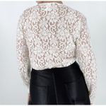 Vintage 90s NY Jeans Cream Lace Long Sleeve Top Size L Photo 1