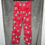 Hue  Pajama Pants Medium Red Dog Cat‎ Fleece Soft Photo 1