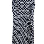 Ralph Lauren Black Ivory Lattice Geo Stretch Ruched Sleeveless Sheath Dress 8 Photo 0