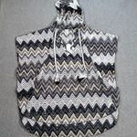 Trina Turk Coverup Poncho Crochet Hooded Womens Size XS/S Gold/Gray/White Photo 0