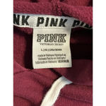PINK Victoria's Secret Cropped Hooded Sweatshirt Size Large Hoodie Maroon Red Photo 4