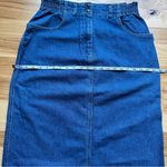 Talbots Vintage Denim Skirt 14 Paper Bag Waist Modest Pockets 90s Preppy Photo 13