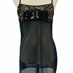 Victoria's Secret Vintage Victoria Secret Sheer Black Gold Sequin Negligee Womens Medium Photo 0