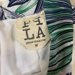 PPLA  White Green Palm Print High Waist Shorts Lightweight Flowy Summer Medium Photo 2