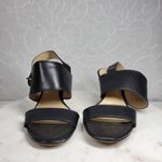 Coach Marla Slingback Heels Womens 7 Black Leather Turn Lock Open Toe Sandals Photo 4