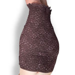 Ann Ferriday Brown Stretch Lace Skirt One Size USA Y2K Romantic Bow Trim Fairy Photo 9