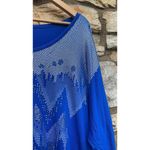 cj banks  bright blue short sleeve blouse silver embellishments size 2X NEW Photo 4