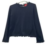 Oscar de la Renta Oscar Cashmere Sweater Medium Quiet Luxury Fringe Angora Lightweight Warm Cozy Photo 0