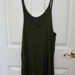 Purr Melrose Olive Green Slinky Mini Dress Spaghetti Straps Oversized Small Boho Photo 1