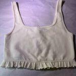 ZARA  Cream Ruffled Crop Top Photo 3