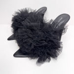 Azalea Wang Pointed Toe Heels Size 7 Black Birdie Fabric Upper Slip On Photo 0