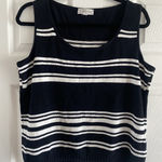 St John Sport Womens XL Black White Stripe Scoop Neck Knit Sleeveless Clean Girl Photo 0