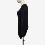 Nordstrom Black Long Sleeve Draped Shoulder Top Women’s Size M Soft Stretch Knit Photo 7