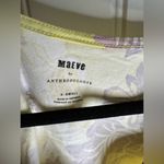 Maeve Anthropologie Purple and Yellow Floral Flutter Sleeve Cinched Top Photo 4