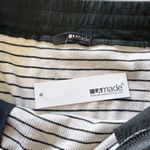 LA Made New Striped Ribbed Knit High-Low Hem Skirt Oatmeal Black Size XS Photo 11