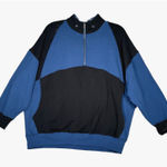 BDG Shirt Women Medium Blue Black Miranda Half Zip Sweatshirt Casual Streetwear Photo 0