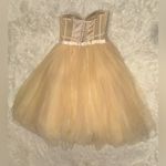 House Of CB NEW  Darling Strapless Tulle Midi Vintage Cream Dress SZ XL Photo 7