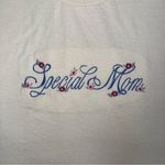 Vintage Pleasant Shade Special Mom Embroidered Floral Cream Shirt Large 90s USA Blue Photo 2