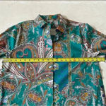 Hinson Wu Gemma Long Sleeve Teal Paisley Print Shirt Size S NWT Green Photo 7