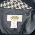 Talbots VTG Wool Blend Houndstooth Single Breasted Blazer Black White Size 14 Photo 3