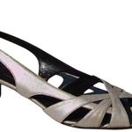 Donald Pliner Silver Slingback Metallic Leather Shoe Sandal Strappy $345 NIB Size 7 Photo 2