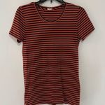 J.Crew  T-Shirt Burnt Orange/Navy Striped Size Small Photo 0