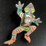 Vintage Liztech Artisan Jewelry 1997 Lizard Brooch Pin Unique Piece Silver Photo 2