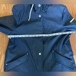 French Connection Navy Blue Hooded Raincoat Sz Small Photo 7