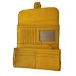 Coach Buckle Leather Wallet Billfold Card Holder Designer Luxury Preppy Yellow Photo 2