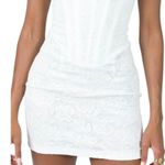 Princess Polly  Brea Strapless Mini Dress Size 12 White Embroidered Lace Party Photo 3