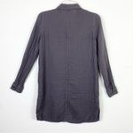 Forever 21 Grey Textured Long Sleeve Button Up Shirt Dress Photo 1