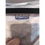 Basic Editions Tropical Leaf Print T Shirt, Women's Large Tee, Rhinestone Accent Gray Photo 2