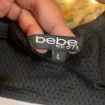 BEBE SPORT Women's Large White/White Mesh‎ Top Shirt Short Sleeve Logo Black Photo 4