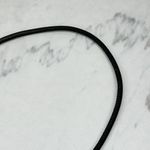 Chico's Black Faux Leather Cord with Silver Tone Heart Pendant Necklace Photo 4