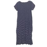Delia + Cleo Maxi Shirt Dress Womens M Nautical Coastal Sailor Striped Preppy Blue Size M Photo 2